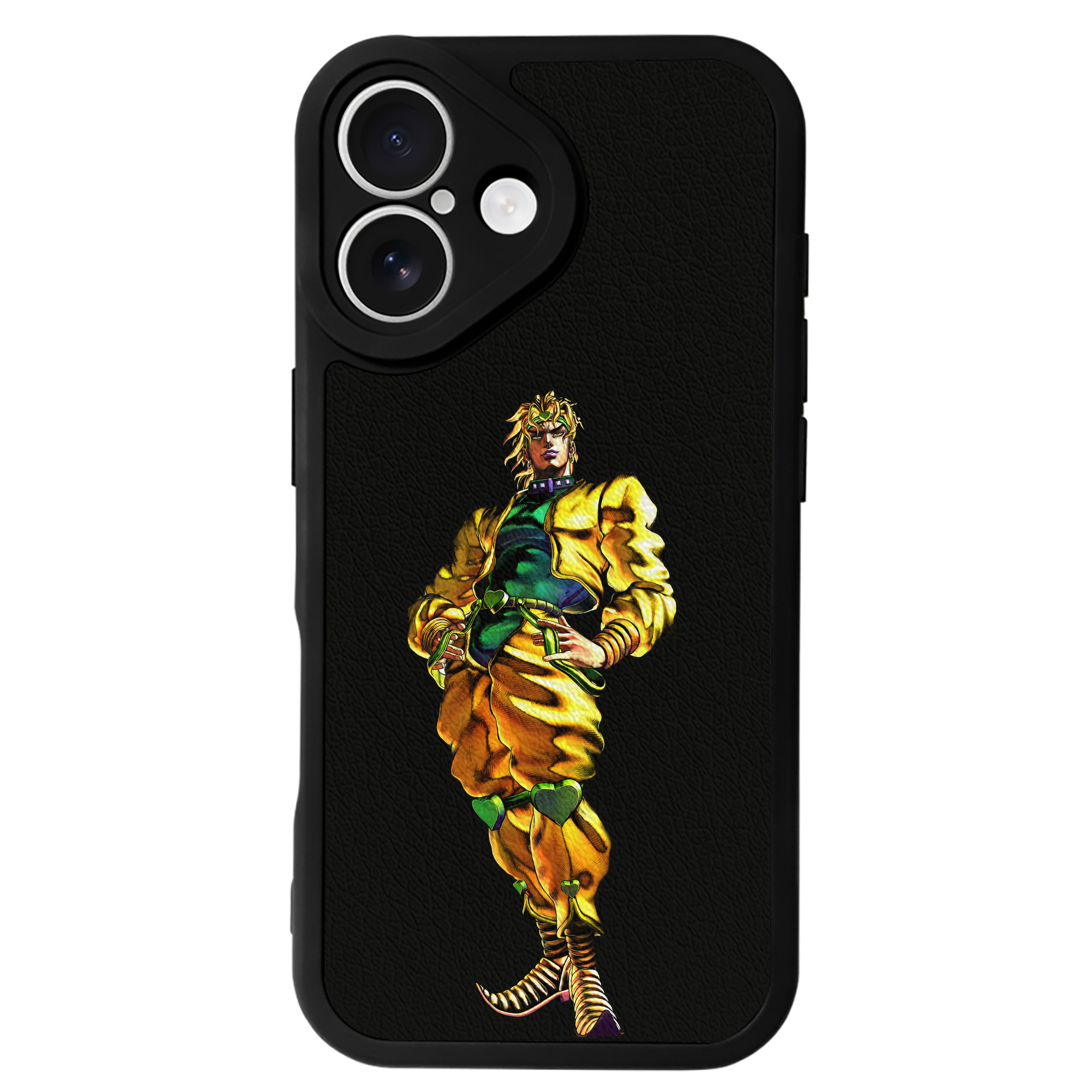 （画像用） ジョジョの奇妙な冒険 ディオ?ブランドー JoJo's Bizarre Adventure Dio Brando 【iPhone 16シリーズ対応】シリコンスマホケース（レザー調） 材質：シリコン